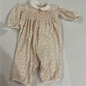 Ralph Lauren baby girl floral  footless romper with collar size 6 months